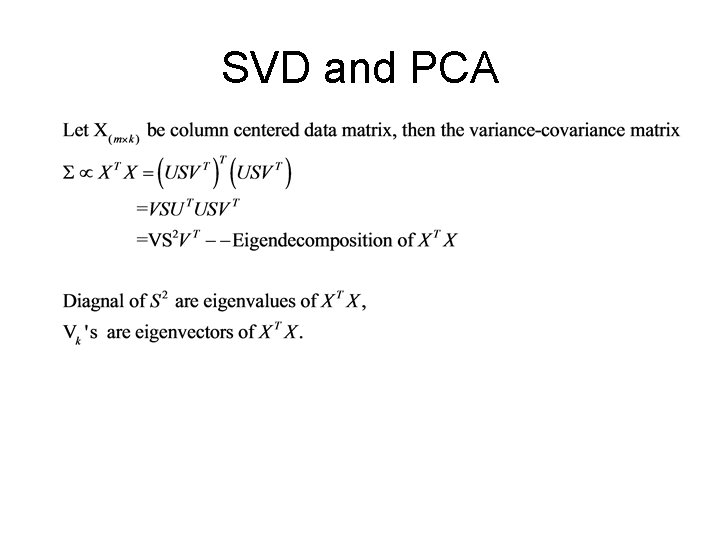 SVD and PCA 