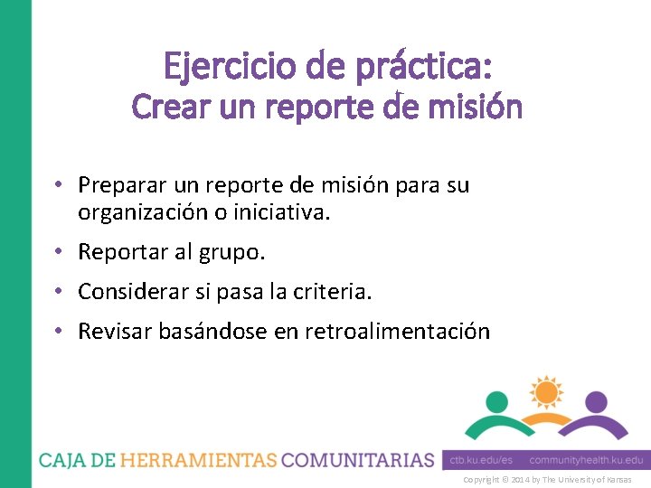 Ejercicio de práctica: Crear un reporte de misión • Preparar un reporte de misión