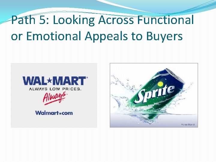 Path 5: Looking Across Functional or Emotional Appeals to Buyers 