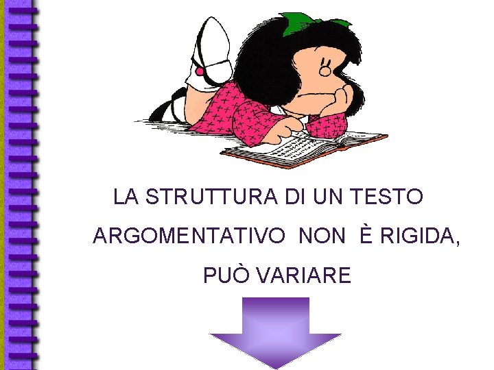 LA STRUTTURA DI UN TESTO ARGOMENTATIVO NON È RIGIDA, PUÒ VARIARE 