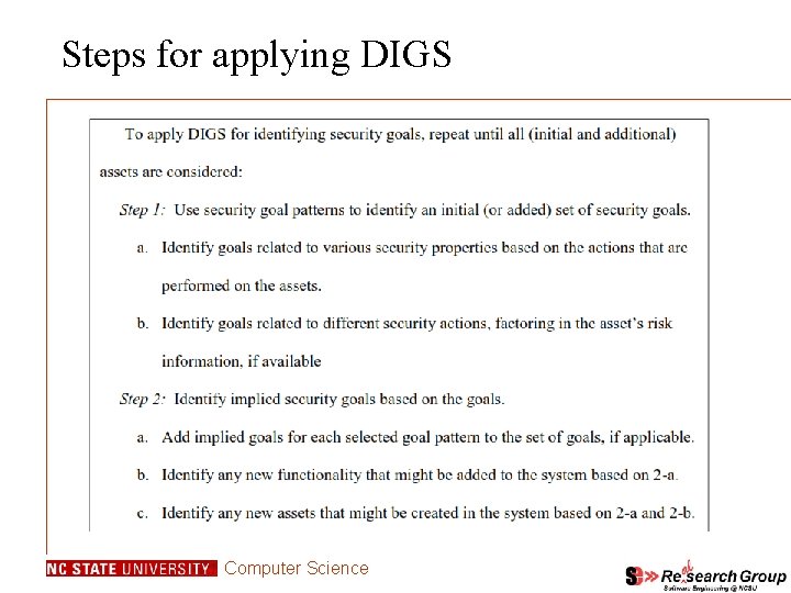 Steps for applying DIGS Computer Science Steps for applying DIGS Computer Science