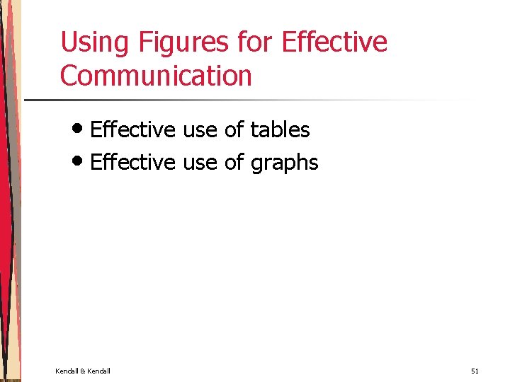 Using Figures for Effective Communication • Effective use of tables • Effective use of