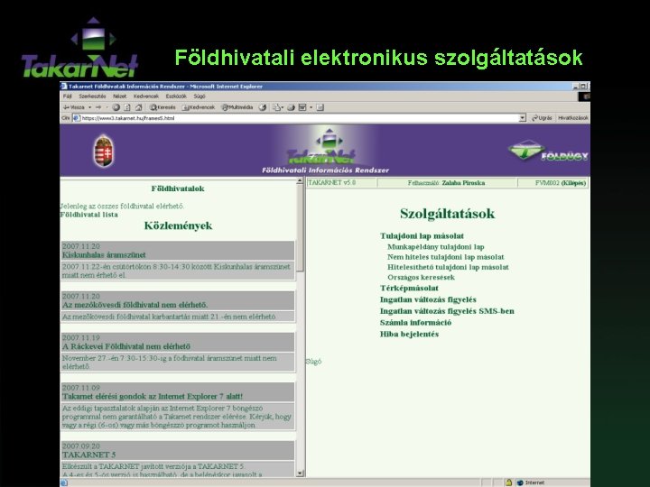 Földhivatali elektronikus szolgáltatások 