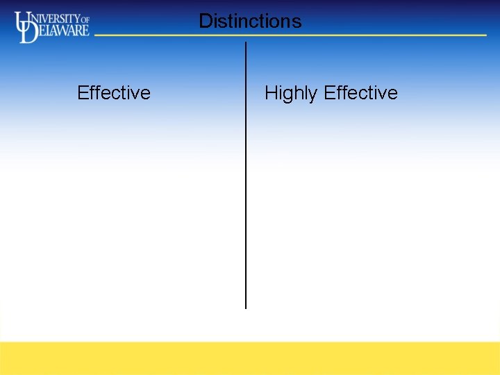 Distinctions Effective Highly Effective Distinctions Effective Highly Effective