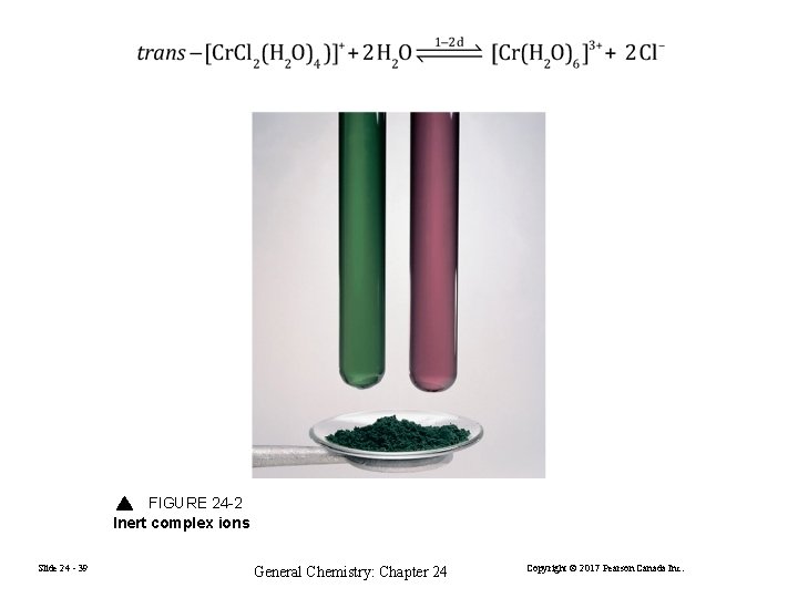 FIGURE 24 -2 Inert complex ions Slide 24 - 39 General Chemistry: Chapter 24
