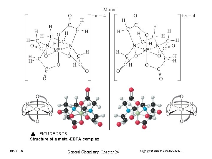 FIGURE 23 -23 Structure of a metal-EDTA complex Slide 24 - 47 General Chemistry: