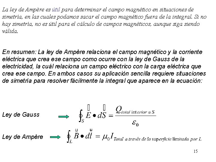 La ley de Ampère es útil para determinar el campo magnético en situaciones de La ley de Ampère es útil para determinar el campo magnético en situaciones de