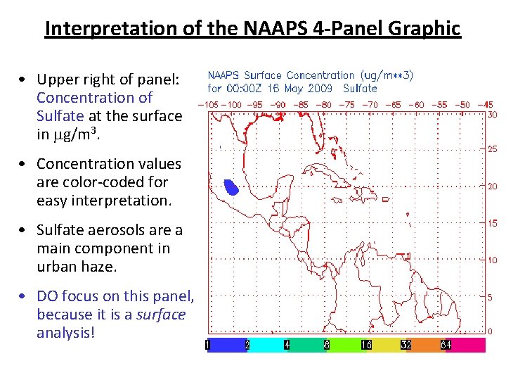 Interpretation of the NAAPS 4 -Panel Graphic • Upper right of panel: Concentration of Interpretation of the NAAPS 4 -Panel Graphic • Upper right of panel: Concentration of