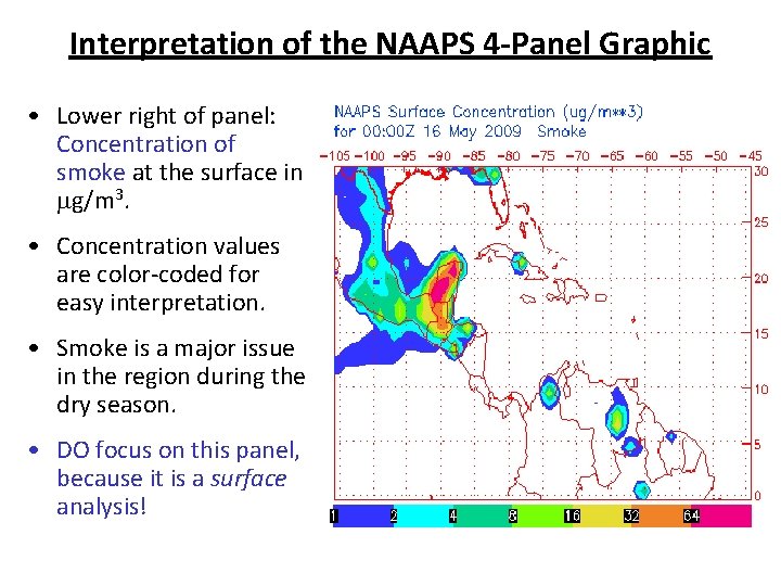 Interpretation of the NAAPS 4 -Panel Graphic • Lower right of panel: Concentration of Interpretation of the NAAPS 4 -Panel Graphic • Lower right of panel: Concentration of
