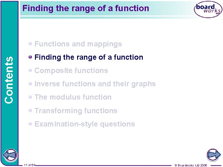 Finding the range of a function Contents Functions and mappings Finding the range of