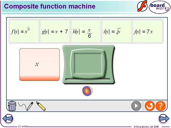 Composite function machine 21 of 64 © Boardworks Ltd 2006 