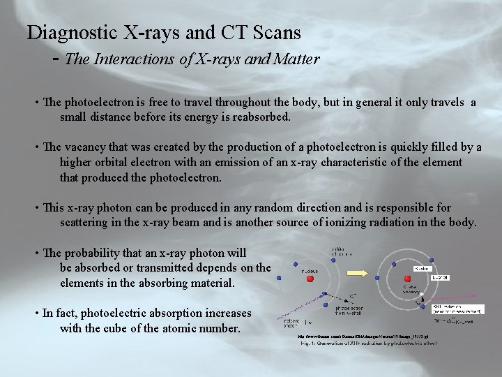 Diagnostic X-rays and CT Scans - The Interactions of X-rays and Matter • The