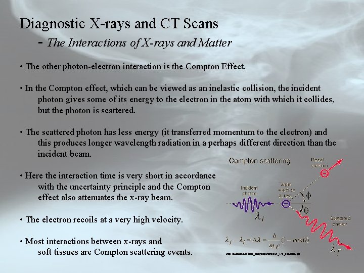 Diagnostic X-rays and CT Scans - The Interactions of X-rays and Matter • The