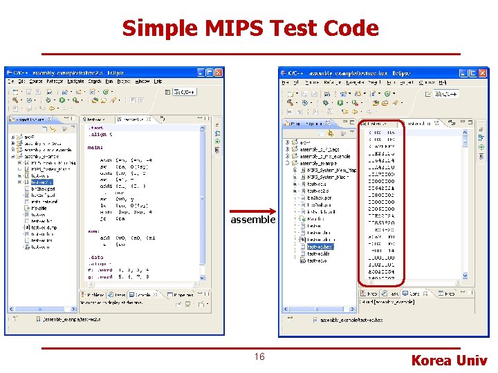 Simple MIPS Test Code assemble 16 Korea Univ 