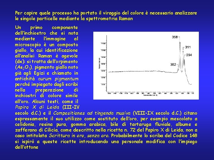 Per capire quale processo ha portato il viraggio del colore è necessario analizzare le