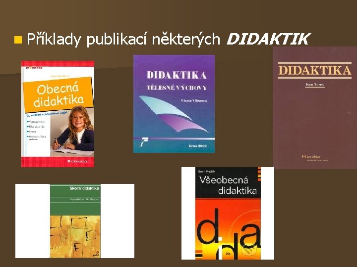 n Příklady publikací některých DIDAKTIK 