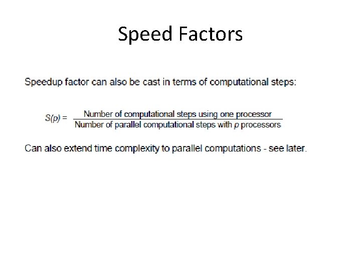 Speed Factors 