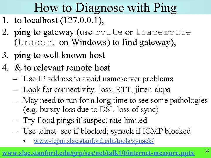 How to Diagnose with Ping 1. to localhost (127. 0. 0. 1), 2. ping