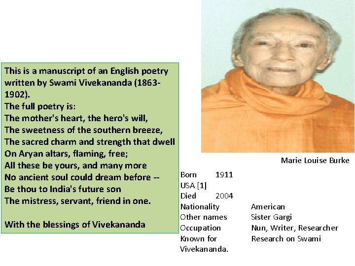 This is a manuscript of an English poetry written by Swami Vivekananda (18631902). The This is a manuscript of an English poetry written by Swami Vivekananda (18631902). The