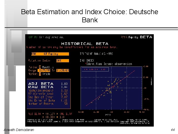 Beta Estimation and Index Choice: Deutsche Bank Aswath Damodaran 44 