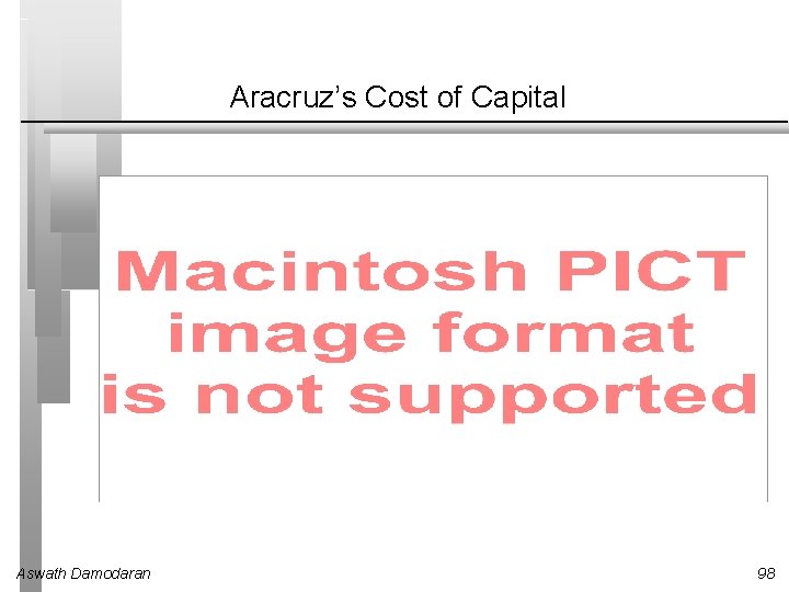 Aracruz’s Cost of Capital Aswath Damodaran 98 