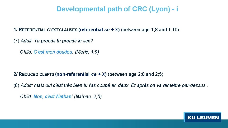 Developmental path of CRC (Lyon) - i 1/ REFERENTIAL C’EST CLAUSES (referential ce +