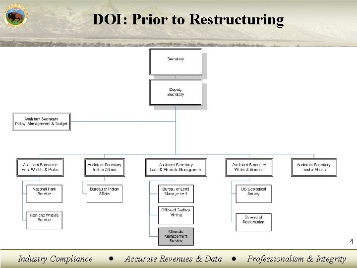 DOI: Prior to Restructuring 4 Industry Compliance Accurate Revenues & Data Professionalism & Integrity