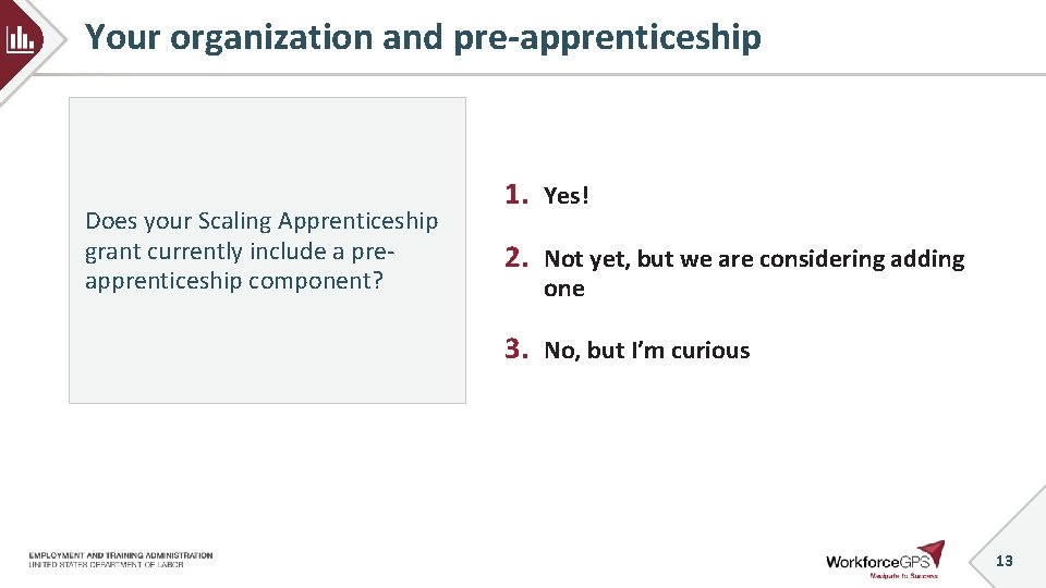 Your organization and pre-apprenticeship Does your Scaling Apprenticeship grant currently include a preapprenticeship component?