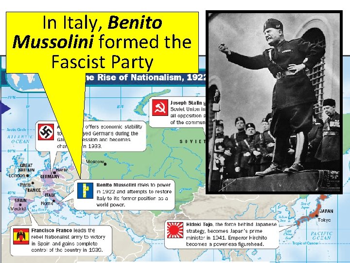 In Italy, Benito Mussolini formed the Fascist Party 