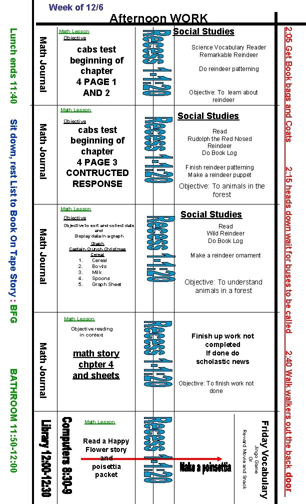 Week of 12/6 Afternoon WORK cabs test beginning of chapter 4 PAGE 1 AND