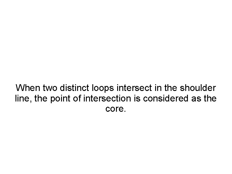 When two distinct loops intersect in the shoulder line, the point of intersection is