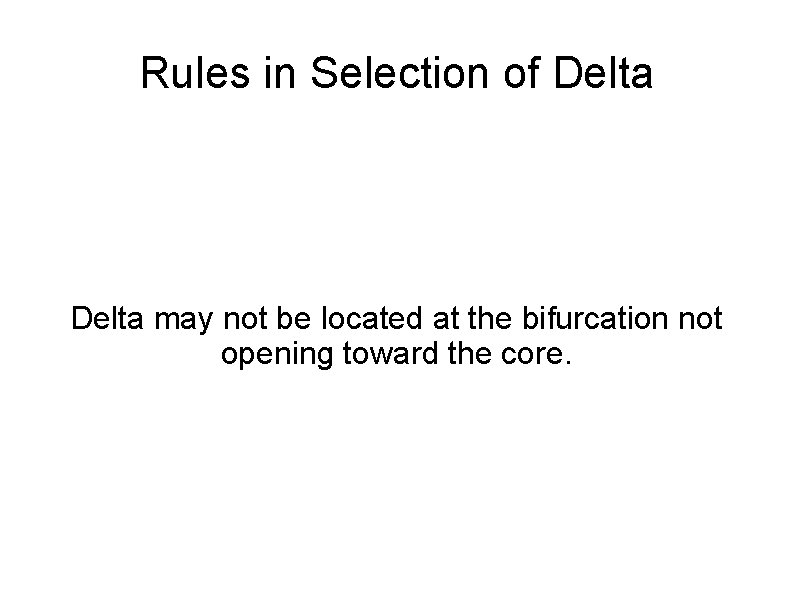 Rules in Selection of Delta may not be located at the bifurcation not opening