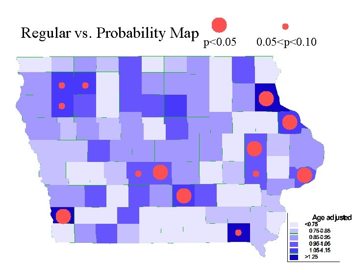 Regular vs. Probability Map p<0. 05<p<0. 10 