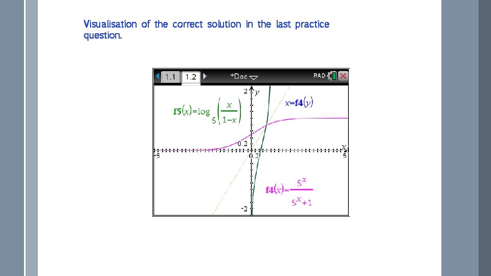 Visualisation of the correct solution in the last practice question. 