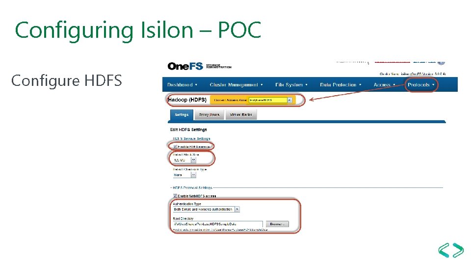 Configuring Isilon – POC Configure HDFS 
