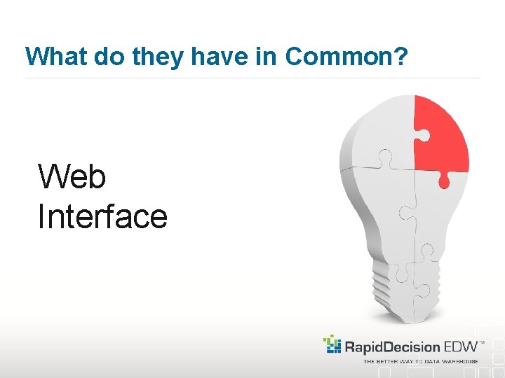 What do they have in Common? Web Interface 