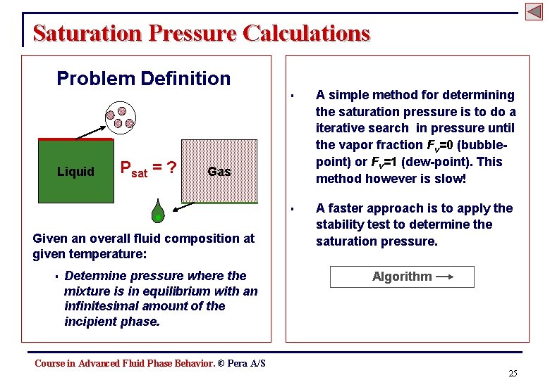 Saturation Pressure Calculations Problem Definition Liquid Psat = ? A simple method for determining