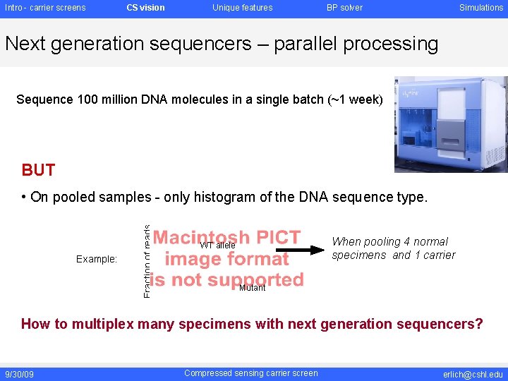 Intro - carrier screens CS vision Unique features BP solver Simulations Next generation sequencers Intro - carrier screens CS vision Unique features BP solver Simulations Next generation sequencers