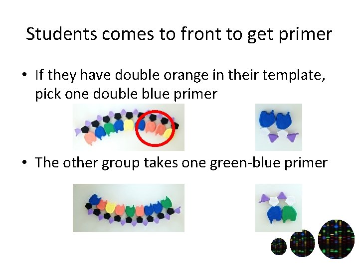 Students comes to front to get primer • If they have double orange in