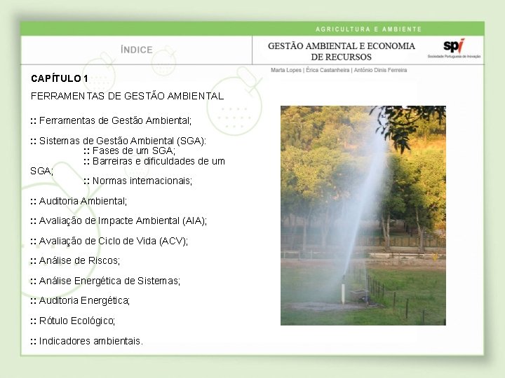 CAPÍTULO 1 FERRAMENTAS DE GESTÃO AMBIENTAL : : Ferramentas de Gestão Ambiental; : :