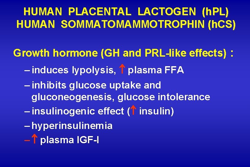 HUMAN PLACENTAL LACTOGEN (h. PL) HUMAN SOMMATOMAMMOTROPHIN (h. CS) Growth hormone (GH and PRL-like HUMAN PLACENTAL LACTOGEN (h. PL) HUMAN SOMMATOMAMMOTROPHIN (h. CS) Growth hormone (GH and PRL-like