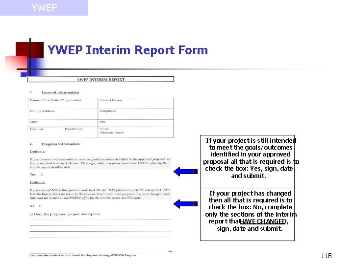 YWEP Interim Report Form If your project is still intended to meet the goals/outcomes