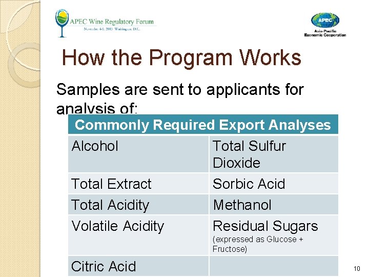 How the Program Works Samples are sent to applicants for analysis of: Commonly Required How the Program Works Samples are sent to applicants for analysis of: Commonly Required