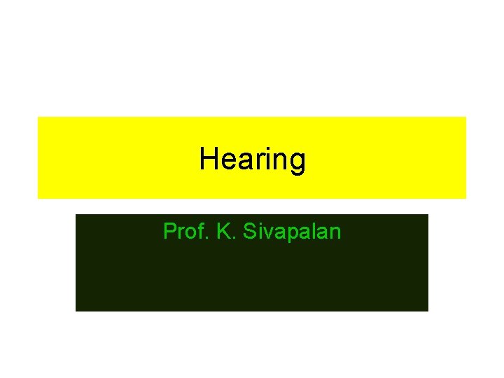 Hearing Prof. K. Sivapalan 