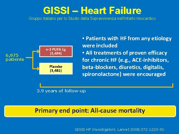 GISSI – Heart Failure Gruppo Italiano per lo Studio della Sopravvivenza nell'Infarto miocardico 6,