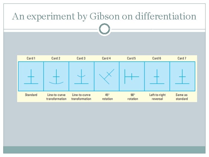 An experiment by Gibson on differentiation An experiment by Gibson on differentiation
