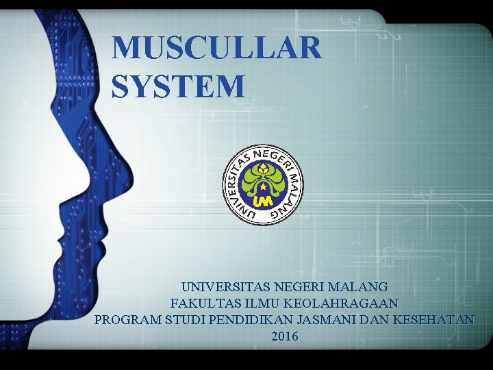 MUSCULLAR SYSTEM UNIVERSITAS NEGERI MALANG FAKULTAS ILMU KEOLAHRAGAAN PROGRAM STUDI PENDIDIKAN JASMANI DAN KESEHATAN