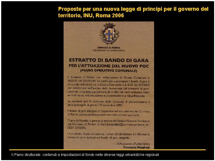 Proposte per una nuova legge di principi per il governo del territorio, INU, Roma