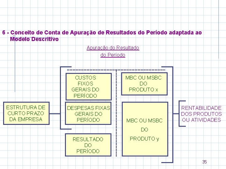 6 - Conceito de Conta de Apuração de Resultados do Período adaptada ao Modelo