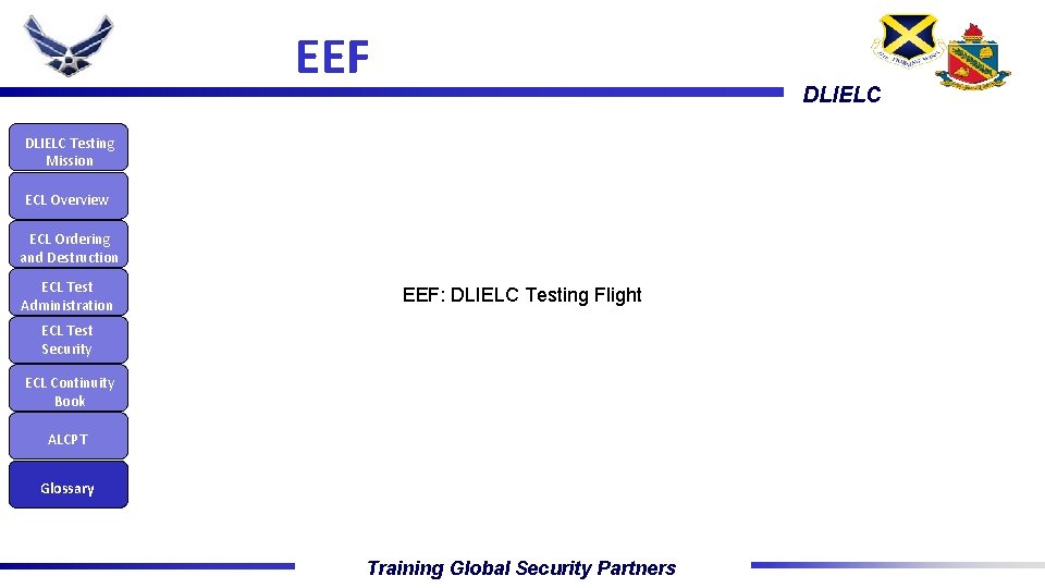 EEF DLIELC Testing Mission ECL Overview ECL Ordering and Destruction ECL Test Administration EEF: